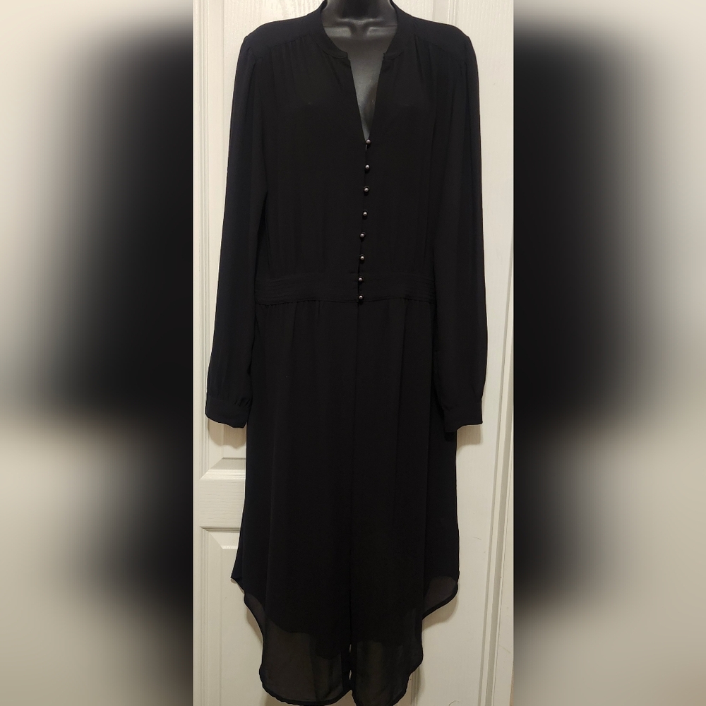 Tildon Black Long Sheer Cardigan Size Large EUC
